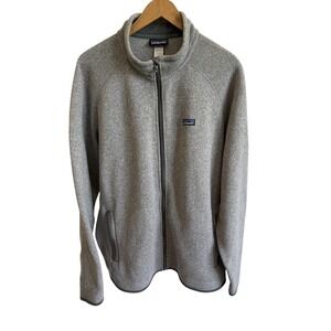 Patagonia Mens Light Gray Fleece Jacket Full Zip Size XXL Sweatshirt
